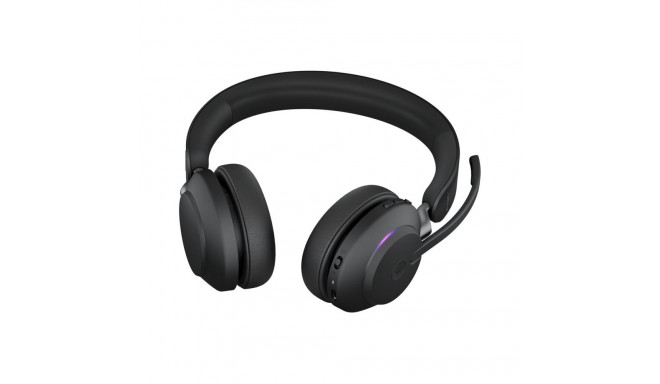 JABRA Evolve2 65 MS stereo on-ear Bluetooth juhtmevaba USB-A mürasummutav must Microsoft Teamsi jaok