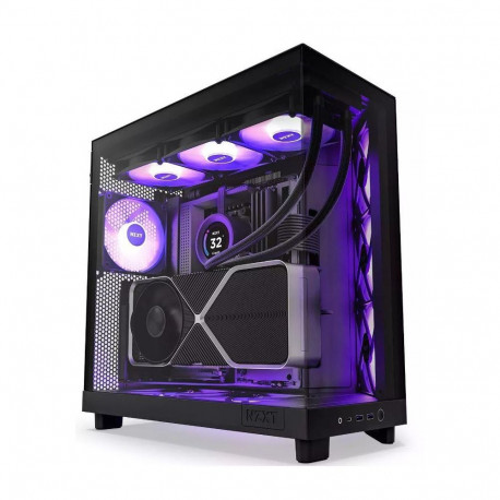 Case|NZXT|H6 Flow RGB|MidiTower|Case product features Transparent panel|Not included|ATX|MicroATX|Mi