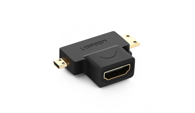 Ugreen adapter HDMI Type A (female) to mini HDMI (male) / micro HDMI (male) black (20144)