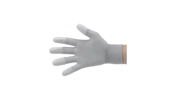 DISSIPATIVE LIGHT GREY GLOVES PU FINGERS- S