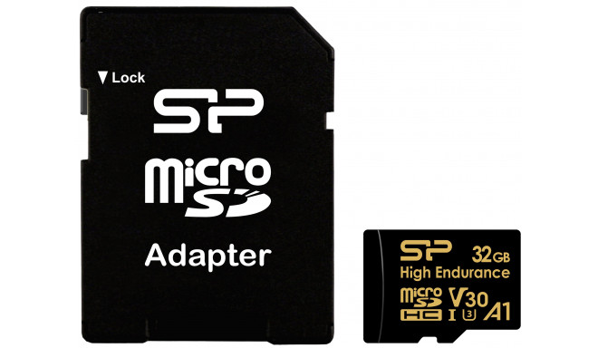 Silicon Power карта памяти microSDHC 32GB High Endurance + адаптер