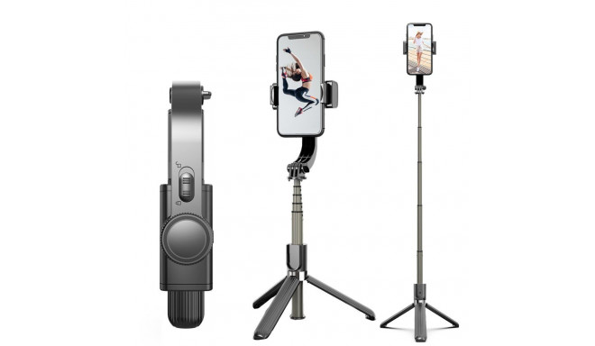 Mocco Gimbal 4in1 Universāls Selfie Stick ar 1x ass stabilizatoru / Tripod Statnis / Bluetooth Tālva