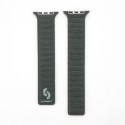 Connect Watch 42/44/45mm Fine woven twill magnetic chain strap Green