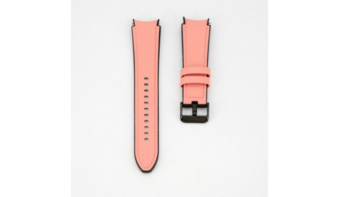 Connect 20mm Silicone Patch Leather Watch Strap (130mm M/L) Pink