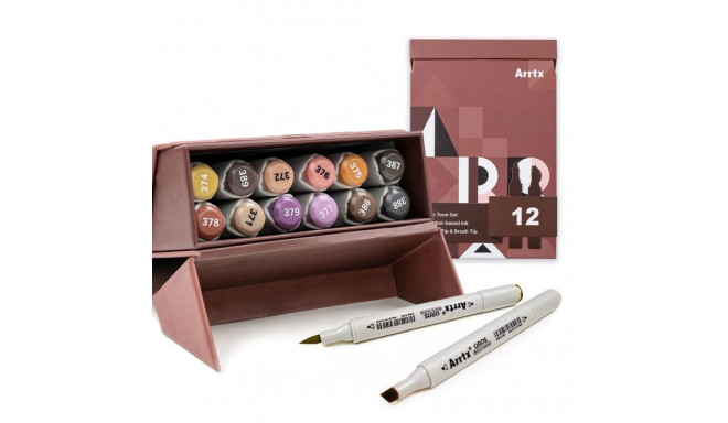 Double-sided Marker Pens ARRTX  Oros (12 colors, earth tones)