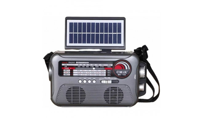 Cmik MK-192 Retro Radio ar Saules Lampu / Lukturi / Bluetooth / USB / Pelēks