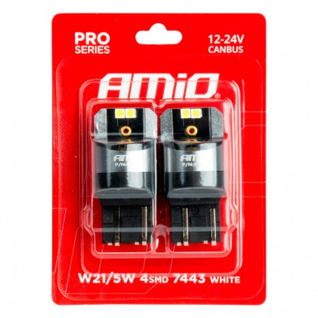 Led pirn 2tk canbus W21/5W 4X3030SMD valge 12/24V