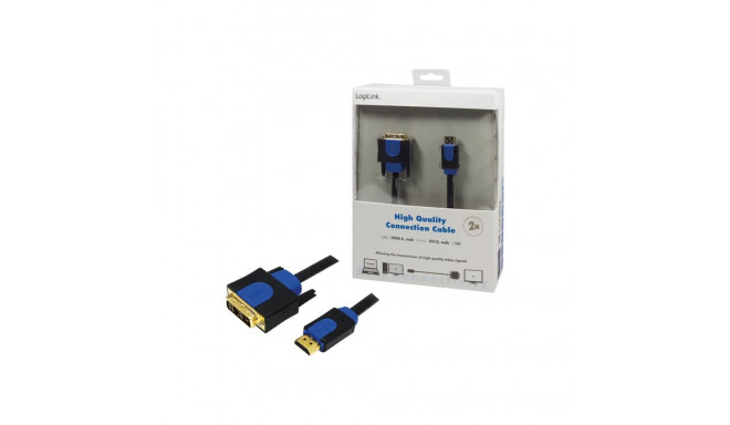 LOGILINK Cable HDMI-DVI 2m