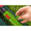 Oscillating sprinkler, 15 x 19 m spray area, 18 spray nozzles, nozzle unclogging needle