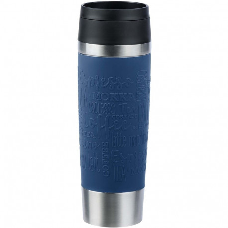 Emsa TRAVEL MUG Classic Grande thermal mug (dark blue/stainless steel, 0.5 liters)