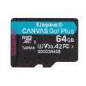 Kingston memory card 64GB microSDXC Canvas Go! Plus cl. 10 UHS-I 170 MB|s + adapter