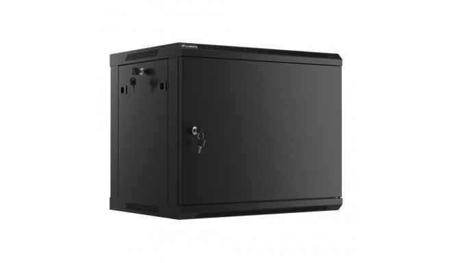 Lanberg WF01-6409-00B seinakapp 9U Must seinakinnitusega rack