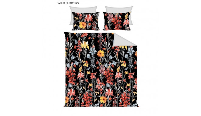 BED COV SET COTTON WILD FLOWERS 140X200