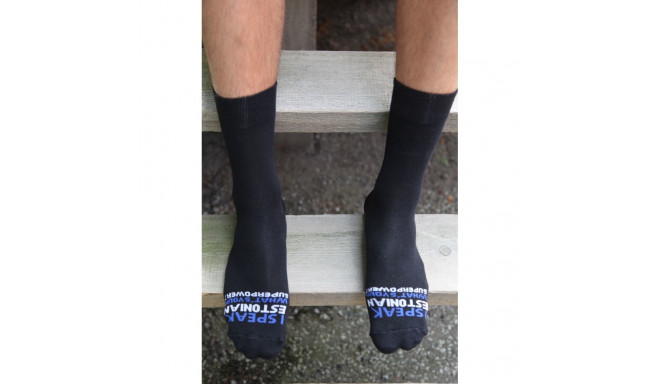 SOKISAHTEL SUPERPOWER musta värvi puuvillased sokid meestele 446