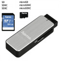 Hama memory card reader SD/microSD USB 3.0, silver