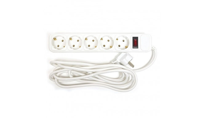 Extension cord 3m, 5 sockets, with switch