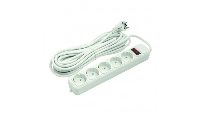 Extension cord 10m, 5 sockets, with switch