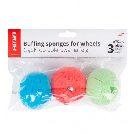 Pallikujuliste poleerimiskäsnade komplekt 3tk