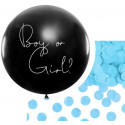 PartyDeco balloon Boy or Girl, black/blue