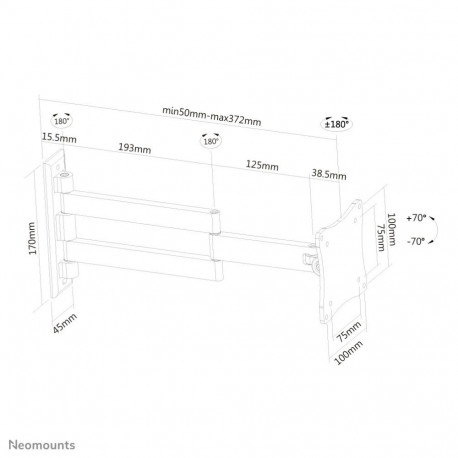 Neomounts seinale kinnitatav monitori/teleri kinnitus FPMA-W830BLACK 10-27" täisliikuvusega
