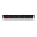 Qoltec 53998 Power strip for RACK 19" | 1U | 10A | PDU | 8xIEC C13 | 2m