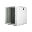 Lanberg wall-mounted installation rack cabinet 19'' 12U 600x600mm gray (glass door)