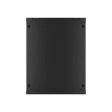 Lanberg wall-mounted installation rack cabinet 19'' 15U 600x450mm black (glass door)