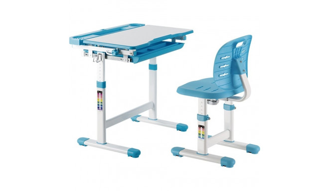 Manual-Lifting Height Adjustable Kids Desk and Full-Backrest Chair Set