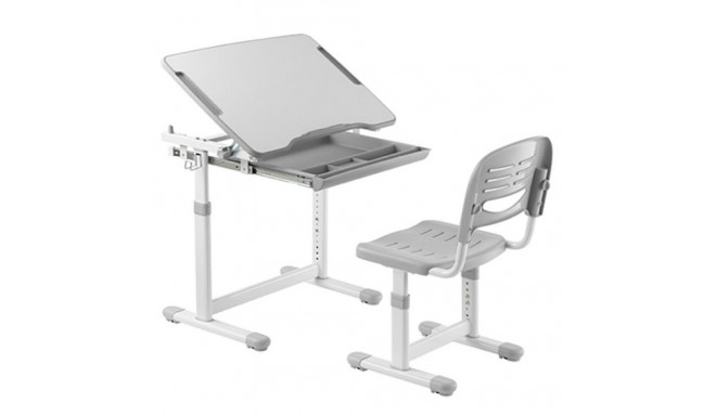 Screw-Locking Height Adjustable Kids Desk and Full-Backrest Chair Set