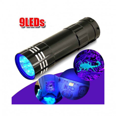Mini Portable Flashlight 9 LED UV Ultra Violet Torch Light Lamp Flashlight