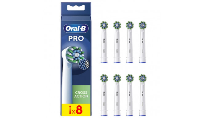 Oral-B vahetatavad hambaharjapead EB50RX-8 Cross Action Pro pead täiskasvanutele 8 tk valge