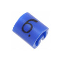 Kaablimärgis ´´6´´ sinine, 3,8-6,3mm, kaablile / 1000tk pakis