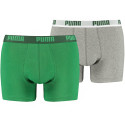 Bokserki męskie Puma Basic Boxer 2P szare zielone 521015001 075 S