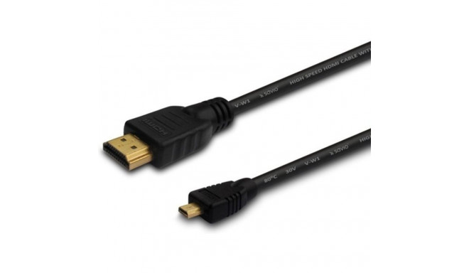 Savio CL-149 videokaabel HDMI mikro-HDMI 0,5m mustaks