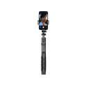 Aluminium selfie stick Bluetooth tripod black