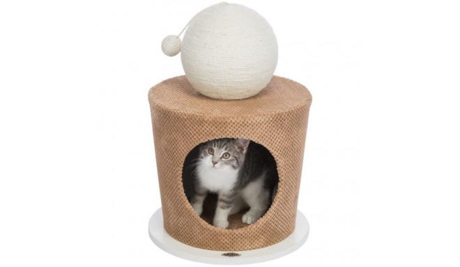 Cuddle cave with scratching ball, ø 36 × 50 cm, taupe, TRIXIE