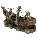 Aquarium decoration 3-masted ship 29x11x18cm