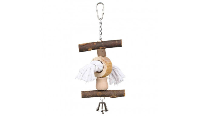 Toy for parrots Natural Living toy with bell/rope, 20 cm