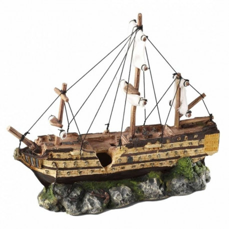 Aquarium decoration, sailing boat 37x12x28,5cm