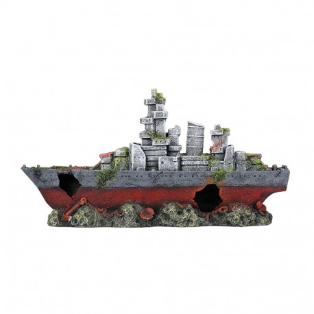Aquarium decoration, abandoned amoco 39x10x20cm