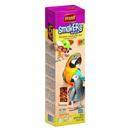 Treats for big parrots SMAKERS XXL nut/fruit 250g