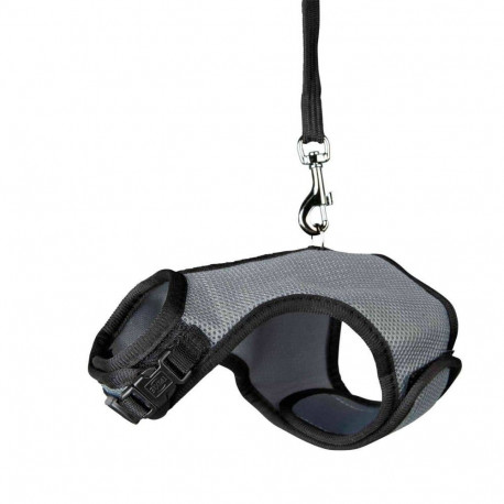 Rabbit soft harness with leash, nylon, belt: 60–130 cm/25 mm leash: 1.20 m/15 mm