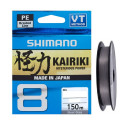 Braided fishing line Shimano Kairiki 8 PE Steel grey 150m 0,100mm 6,5kg