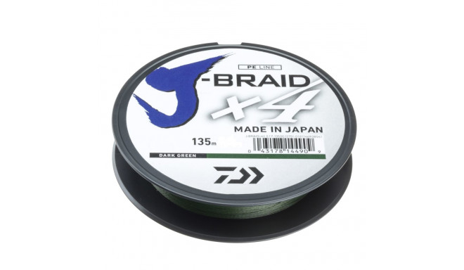 Braided fishing line Daiwa J-Braid X4E 0.10mm 135m dark green