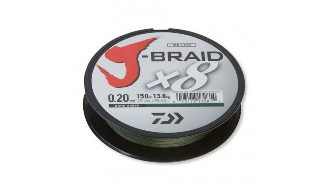 Braided fishing line Daiwa J-Braid X8 0.06mm 150m dark green