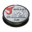 Pintas meškerės valas Daiwa J-Braid X8 0.10mm 150m tamsiai žalias