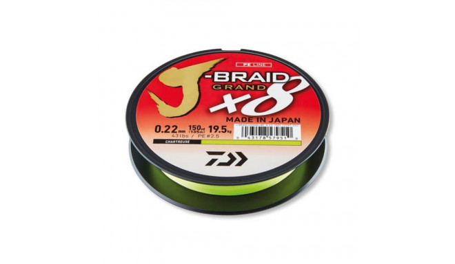 Braided fishing line Daiwa Grand X8E 0.24mm 135m chartreuse