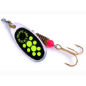 Spinner BLACK FURY-3 6,5g hõbe/chartreuse täpid