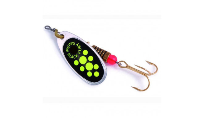 Spinner BLACK FURY-3 6,5g hõbe/chartreuse täpid