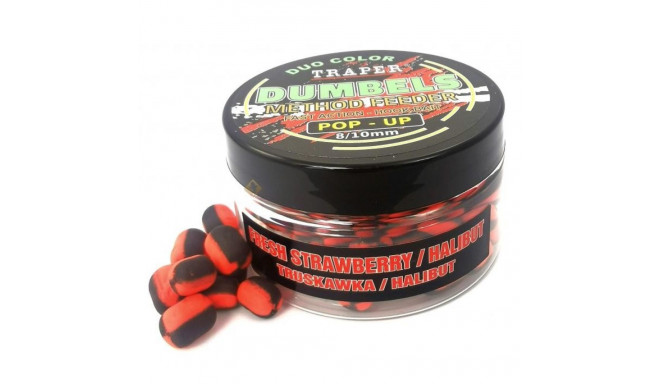 Groundbait TRAPER Dumbels Dumbels Color Pop-Up 8-10mm 30g maasikas/paltus